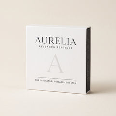 AURELIA research peptides packaging box, supplied for laboratory research use only