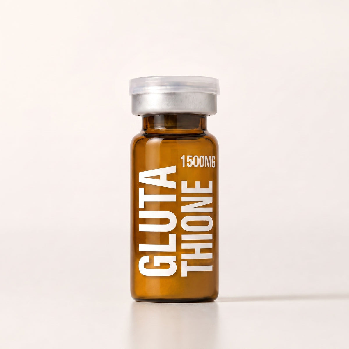 AURELIA Glutathione 1500mg lyophilised research compound in an amber glass vial, 99% purity, research use only
